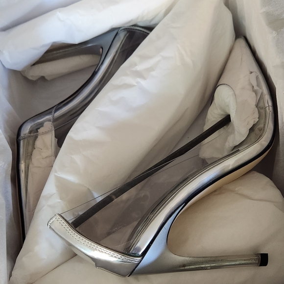 New! GOOD AMERICAN- Cinder-F*cking Rella Glass Pumps - Glass 002 - Size … - Picture 8 of 10